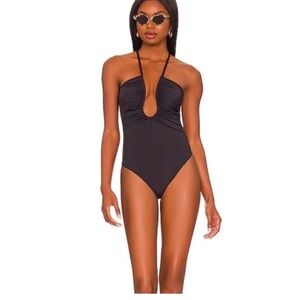 Good American Leilani One Piece Halter Swimsuit Sz 5XL